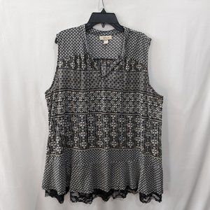 Style & Co 2x Black and White Tank/Sleeveless Top